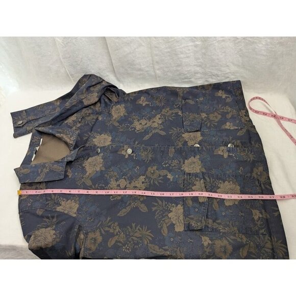 Caffe Marrahesh women's large Navy and floral light button up jacket casual F8 - Picture 13 of 13